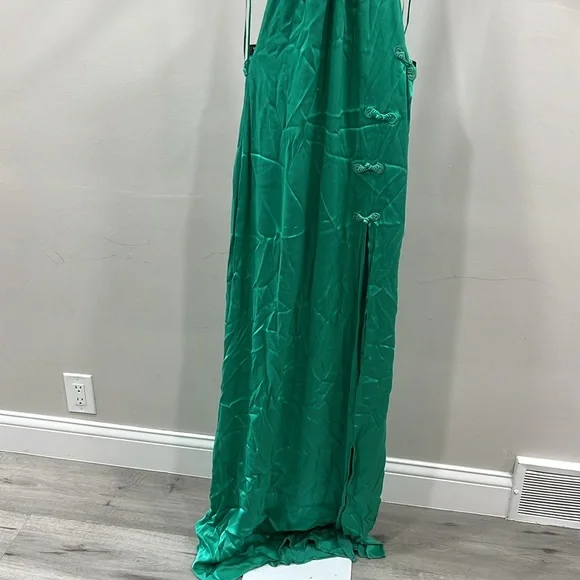 sachin and babi light blue dress Sau Lee Penelope Velvet Halter Gown - Dark Green - 50% Off main image 1